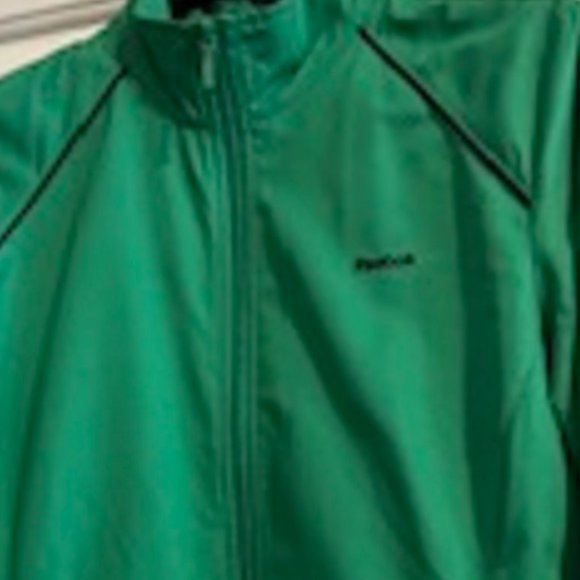 Women Reebok Jacket (Green, Black Trim) Size Medium Zipper Enclosure Active Wear - Picture 3 of 4